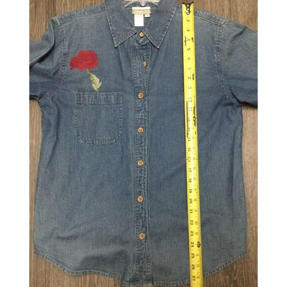 Coldwater Creek Womens Embroidered Jean Denim Jacket Or Shirt Medium M - Picture 6 of 6